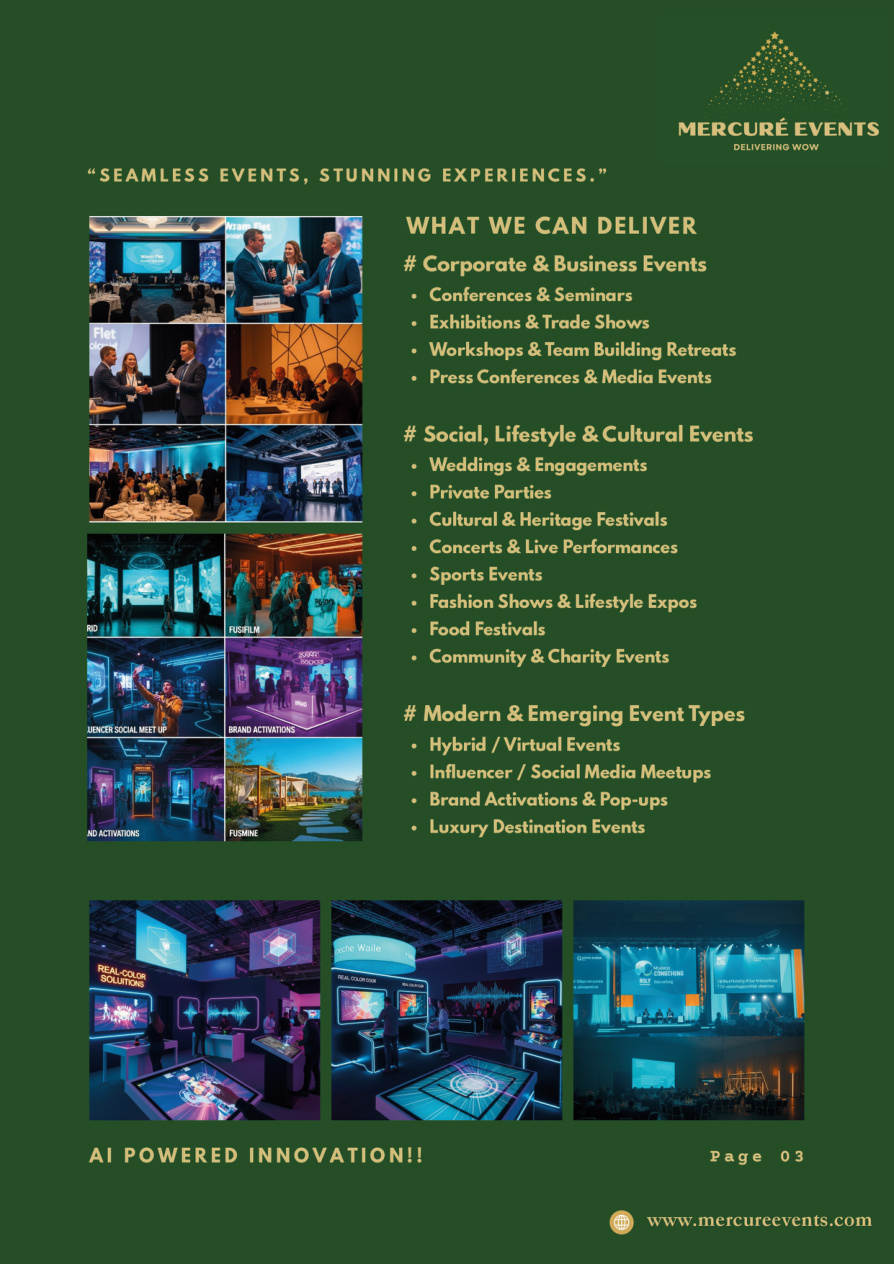 Mercuré Events event categories visual